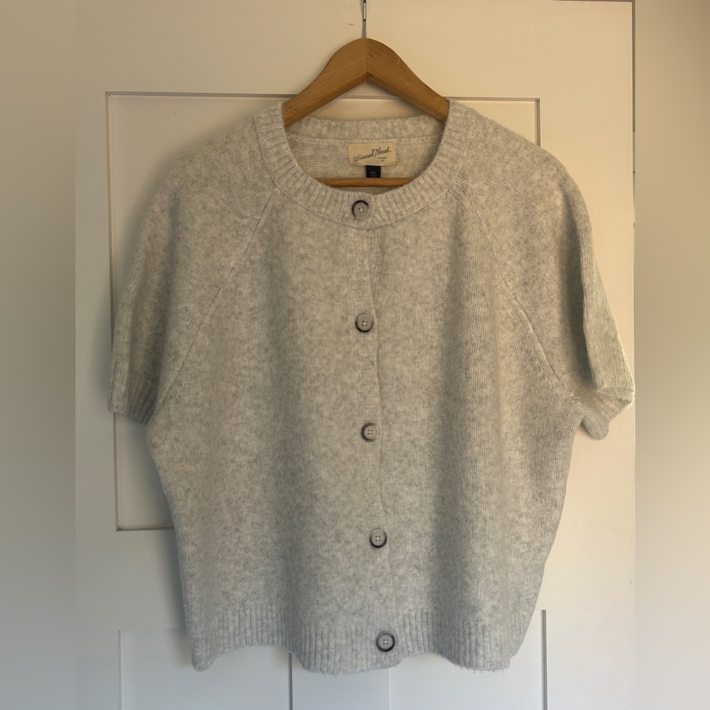 Universal Thread Short-Sleeve Button Cardigan - Light Gray